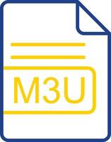 m3u fichier format ligne deux Couleur icône conception vecteur