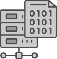 binaire code ligne rempli niveaux de gris icône conception vecteur