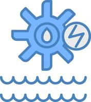 hydro Puissance ligne rempli bleu icône vecteur