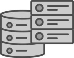 bases de données ligne rempli niveaux de gris icône conception vecteur