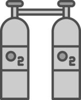 oxygène ligne rempli niveaux de gris icône conception vecteur