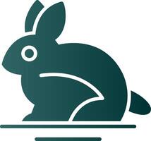 icône de dégradé de glyphe de lapin vecteur
