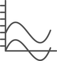 vague graphique ligne rempli niveaux de gris icône conception vecteur
