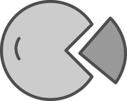 tarte graphique ligne rempli niveaux de gris icône conception vecteur