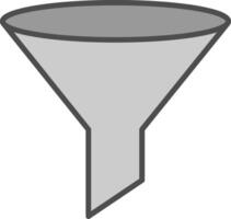 entonnoir ligne rempli niveaux de gris icône conception vecteur
