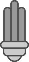 ampoule ligne rempli niveaux de gris icône conception vecteur