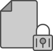 crypté Les données ligne rempli niveaux de gris icône conception vecteur