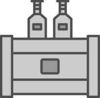 Bière boîte ligne rempli niveaux de gris icône conception vecteur