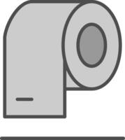 toilette rouleau ligne rempli niveaux de gris icône conception vecteur