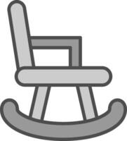 balancement chaise ligne rempli niveaux de gris icône conception vecteur