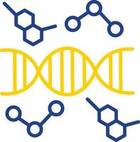 ADN ligne deux Couleur icône conception vecteur