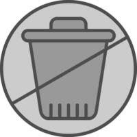 zéro déchets ligne rempli niveaux de gris icône conception vecteur