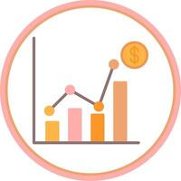 Ventes statistiques plat cercle icône vecteur