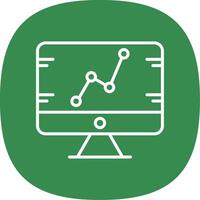 Statistiques ligne courbe icône conception vecteur