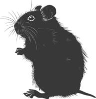 silhouette hamster animal noir Couleur seulement plein corps vecteur