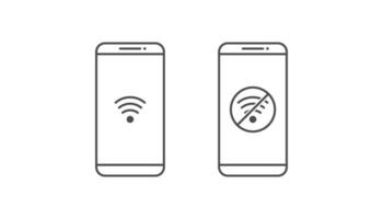 Smartphone et icône de notification wifi conception vectorielle sur fond blanc vecteur