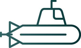 icône de dégradé de ligne sous-marine vecteur