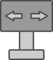signalisation ligne rempli niveaux de gris icône conception vecteur