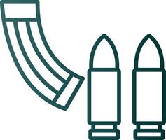 icône de dégradé de ligne de munitions vecteur