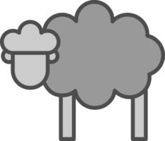 mouton ligne rempli niveaux de gris icône conception vecteur