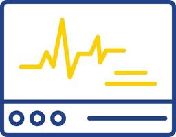 ecg moniteur ligne deux Couleur icône conception vecteur