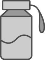 l'eau bouteille ligne rempli niveaux de gris icône conception vecteur