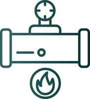 icône de gradient de ligne de gaz vecteur