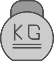 poids ligne rempli niveaux de gris icône conception vecteur