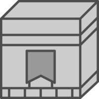 kaaba ligne rempli niveaux de gris icône conception vecteur