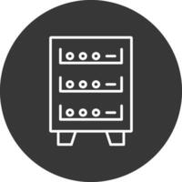 serveur cabinet ligne inversé icône conception vecteur