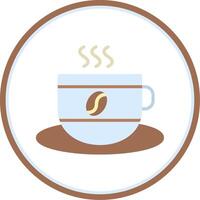 café tasse plat cercle icône vecteur