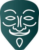 icône de dégradé de glyphe de masque vecteur