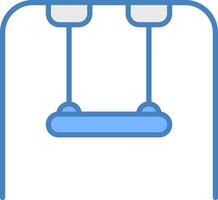 balançoire ligne rempli bleu icône vecteur