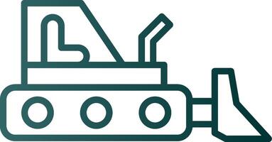 icône de dégradé de ligne de bulldozer vecteur