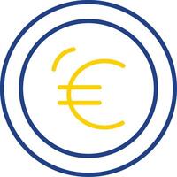 euro ligne deux Couleur icône conception vecteur