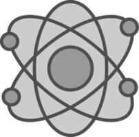 atomique ligne rempli niveaux de gris icône conception vecteur