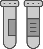 tester tubes ligne rempli niveaux de gris icône conception vecteur