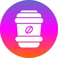 latté glyphe pente cercle icône conception vecteur