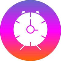 alarme l'horloge glyphe pente cercle icône conception vecteur