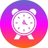 alarme l'horloge glyphe pente cercle icône conception vecteur