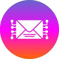 courrier glyphe pente cercle icône conception vecteur