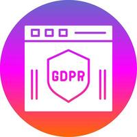 GDPR glyphe pente cercle icône conception vecteur