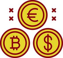 crypto-monnaie pièces de monnaie ancien icône conception vecteur