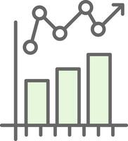 statistique graphique fillay icône conception vecteur