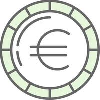 euro pièce de monnaie fillay icône conception vecteur