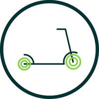 donner un coup scooter ligne cercle icône conception vecteur