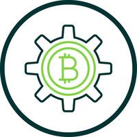 bitcoin la gestion ligne cercle icône conception vecteur