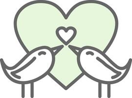 l'amour des oiseaux fillay icône conception vecteur