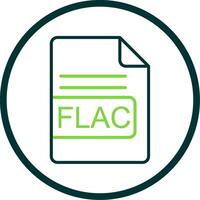 flac fichier format ligne cercle icône conception vecteur