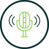 microphone ligne cercle icône conception vecteur